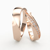 Vielsesringe med Diagonal Design & Diamant Kanal - EG 51