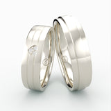 Klassiske Vielsesringe med Diamant Hjerte Design - EG 46