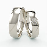 Vielsesringe med Blomsterformet Diamant Design - EG 55