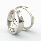 Klassiske Vielsesringe med Diamant Hjerte Design - EG 46