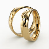 Vielsesringe med Flettet Design & Diamant Detalje - EG 54