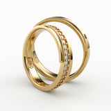 Eksklusive Vielsesringe i Guld med Diamant Eternity & Sort Sten - EG 45