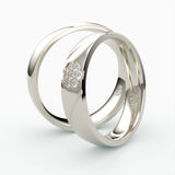 Vielsesringe med Blomsterformet Diamant Design - EG 55