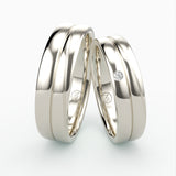 Klassiske Vielsesringe med Enkelt Diamant Detalje - EG 53