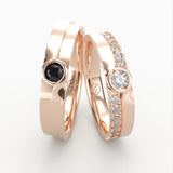 Vielsesringe med Ædelsten og Diamant Pavé - EG 47