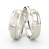 Moderne Vielsesringe med Geometrisk Design & Diamanter - EG 44