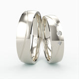Vielsesringe med Tre Diamanter & Elegant Design - EG 56