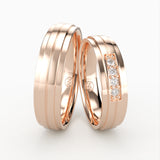 Vielsesringe med Rektangulært Design og 4 Diamanter - EG 59