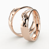 Vielsesringe med Flettet Design & Diamant Detalje - EG 54