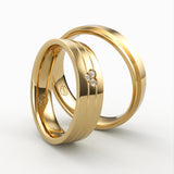 Klassiske Vielsesringe med Diamant Hjerte Design - EG 46