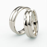 Klassiske Vielsesringe med Enkelt Diamant Detalje - EG 53