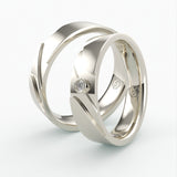 Vielsesringe med Bølget Design & Diamant Detalje - EG 50