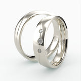 Vielsesringe med Tre Diamanter & Elegant Design - EG 56