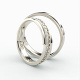 Eksklusive Vielsesringe i Guld med Diamant Eternity & Sort Sten - EG 45