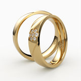 Vielsesringe med Blomsterformet Diamant Design - EG 55