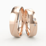 Vielsesringe med Tre Diamanter & Elegant Design - EG 56