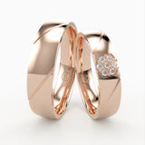 Vielsesringe med Blomsterformet Diamant Design - EG 55