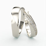 Vielsesringe med Diagonal Design & Diamant Kanal - EG 51