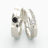 Vielsesringe med Ædelsten og Diamant Pavé - EG 47