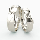 Vielsesringe med Flettet Design & Diamant Detalje - EG 54