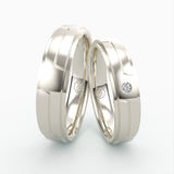 Moderne Vielsesringe med Geometrisk Design & Diamant - EG 49