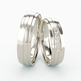 Vielsesringe med Rektangulært Design og 4 Diamanter - EG 59