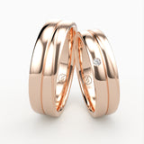 Klassiske Vielsesringe med Enkelt Diamant Detalje - EG 53