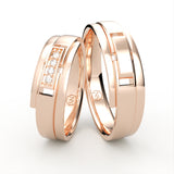 Moderne Vielsesringe med Geometrisk Design & Diamanter - EG 44