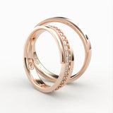 Eksklusive Vielsesringe i Guld med Diamant Eternity & Sort Sten - EG 45