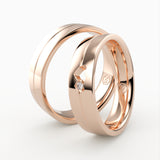 Romantiske Vielsesringe med Hjerte & Diamant Detalje - EG 60