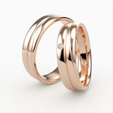 Klassiske Vielsesringe med Enkelt Diamant Detalje - EG 53