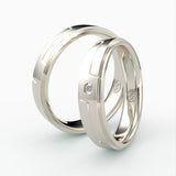 Moderne Vielsesringe med Geometrisk Design & Diamant - EG 49