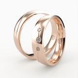 Vielsesringe med Tre Diamanter & Elegant Design - EG 56