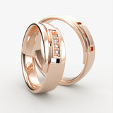 Moderne Vielsesringe med Geometrisk Design & Diamanter - EG 44