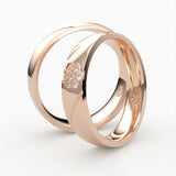 Vielsesringe med Blomsterformet Diamant Design - EG 55