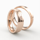 Klassiske Vielsesringe med Diamant Hjerte Design - EG 46