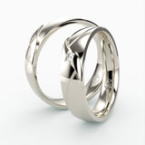 Vielsesringe med Flettet Design & Diamant Detalje - EG 54