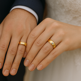 Vielsesringe med midterrille og solitær diamant – EG13