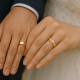 Vielsesringe - fuld række pavé-diamanter – EG14