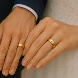 Vielsesringe med fattet solitaire diamant – EG18