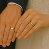 Vielsesringe med 360 graders pavé-diamanter og klassisk herrering - EG25