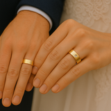 vielsesringe med flad profil og indfattet diamant – EG30