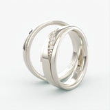 Hvidgulds vielsesringe med sorte diamanter og hvide diamanter – EG31 - slides