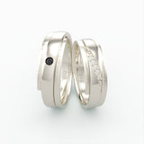 Hvidgulds vielsesringe med sorte diamanter og hvide diamanter – EG31