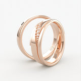 Rosa Gold wedding rings with black diamond and white diamonds – EG31 - slides