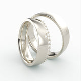 Vielsesringe i hvidguld med pilform og diamanter – EG36 - sider