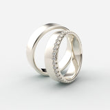 Vielsesringe i hvidguld med enkelt diamantkant – EG04