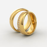 Vielsesringe i guld med dobbelt række diamanter – EG05