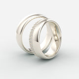 Vielsesringe i hvidguld med dobbelt række diamanter – EG05