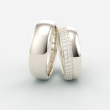 Vielsesringe i hvidguld med dobbelt række diamanter – EG05